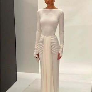 Helsa matte jersey top and skirt set